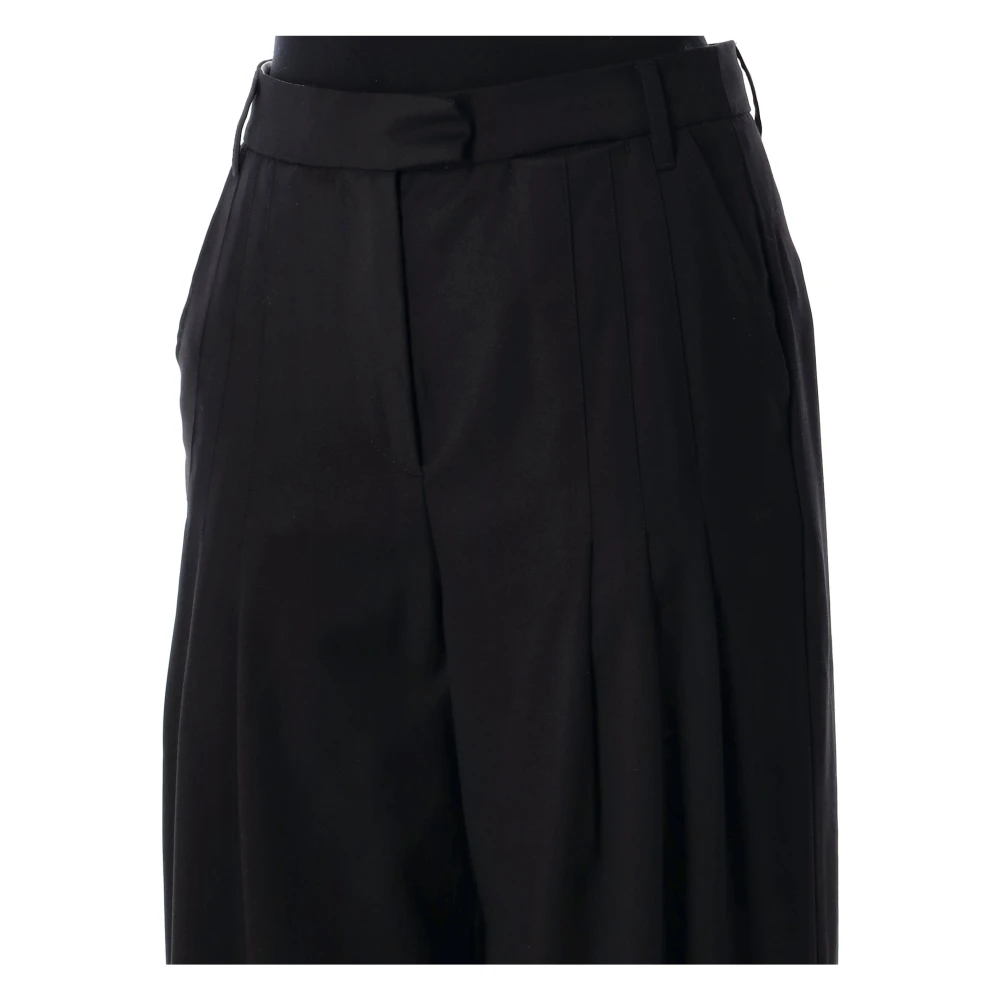 Remain Birger Christensen Zwarte Wijde Pantalons Black Dames