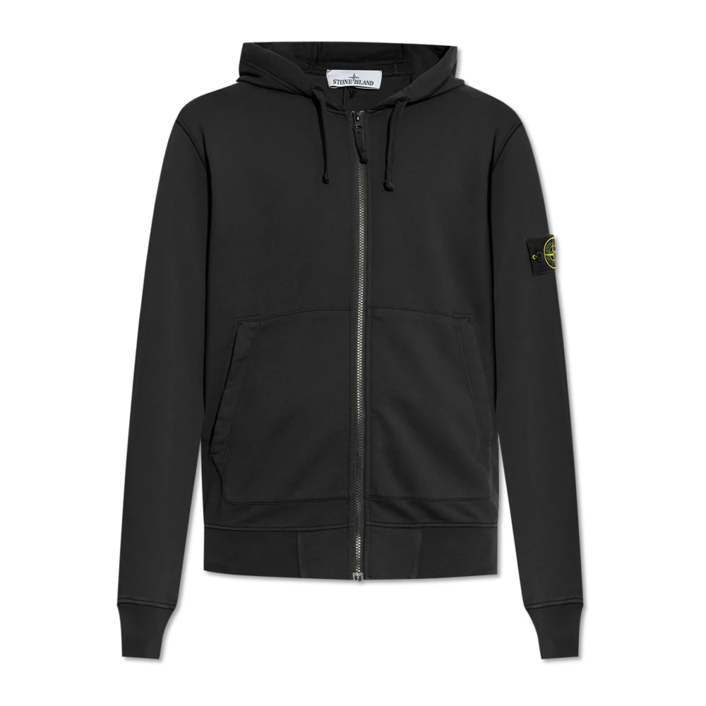 Stone Island Capuchonkatoenen sweatshirt met rits Black Heren