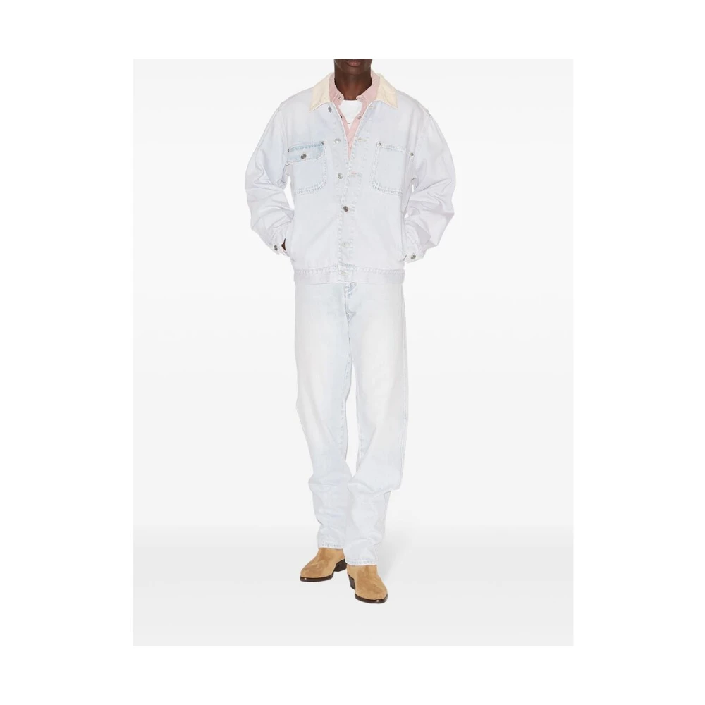 Isabel marant Denim Ribfluwelen Jack met Logopatch Blue Heren