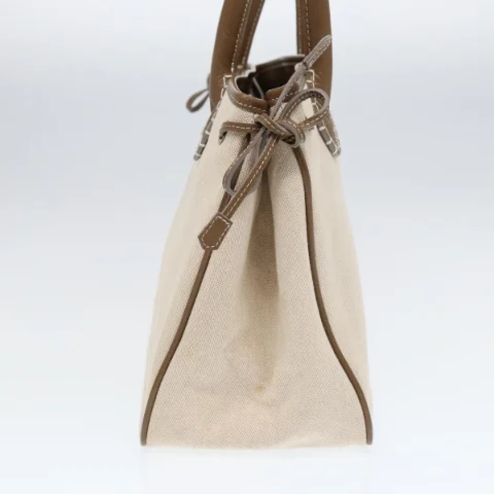 Burberry Vintage Pre-owned Canvas handbags Beige Dames