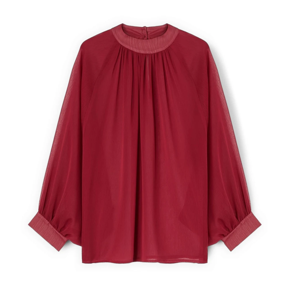 Motivi Blusa in georgette Donna, Bordeaux, Taglia L - Immagine 2