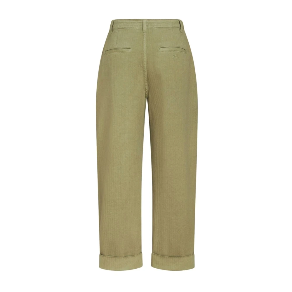 ETRO Khaki Chevron Broek Green Dames