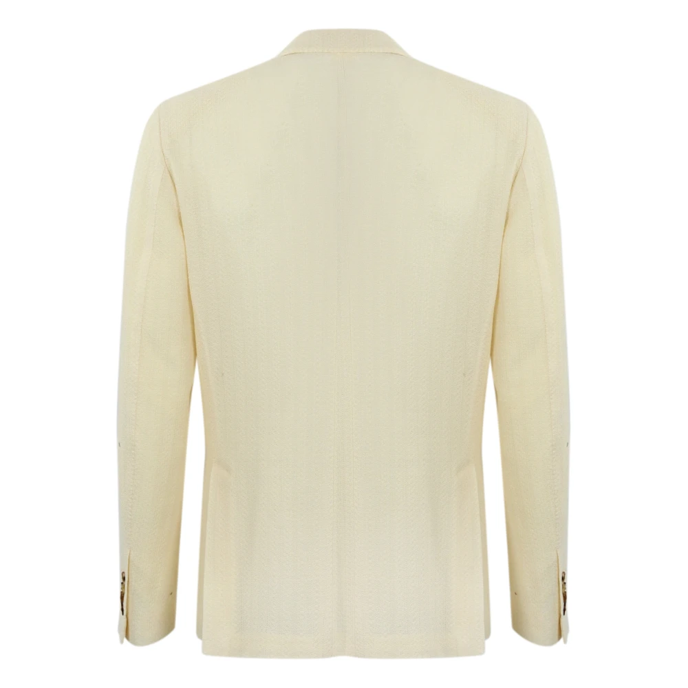 Lardini Witte Dubbel-Breasted Katoenen Blazer White Heren