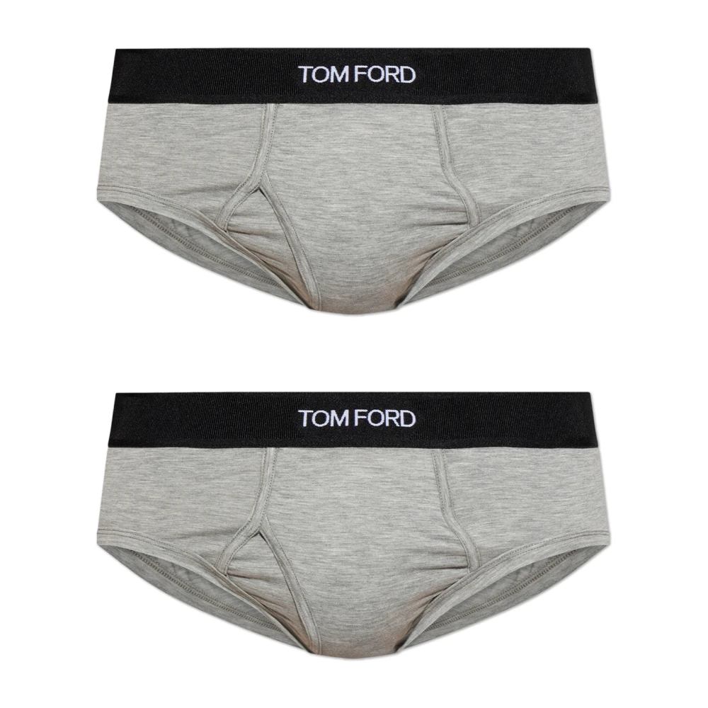 Tom Ford Twee-pack slips met logo Gray Heren