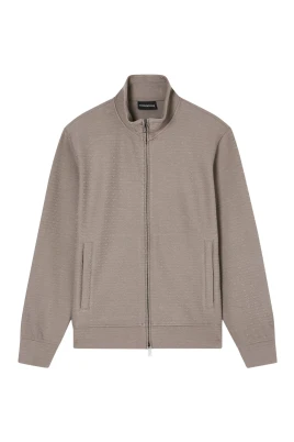 Texturerad sweatshirt med dragkedja