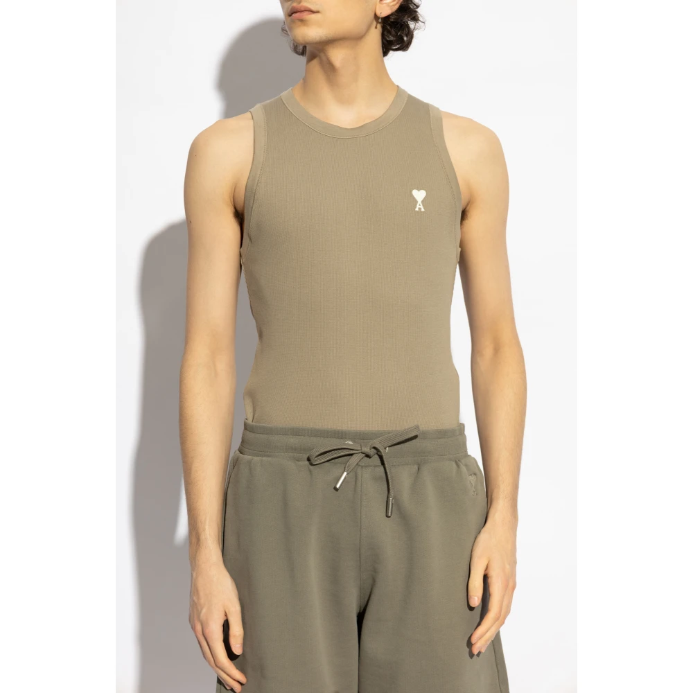 Ami Paris Rib Top Green Heren