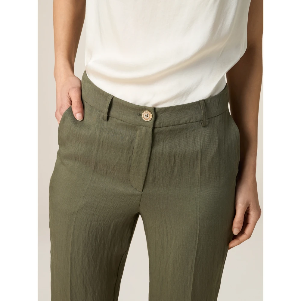 Oltre Tencel Blend Skinny Broek Green Dames