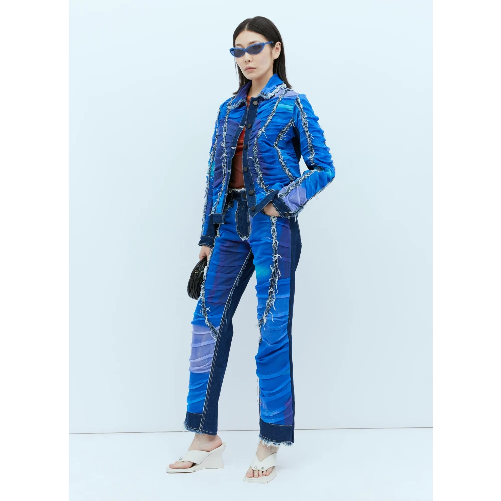 Paula Canovas del Vas Mesh Inzet Denim Jack Multicolor Dames
