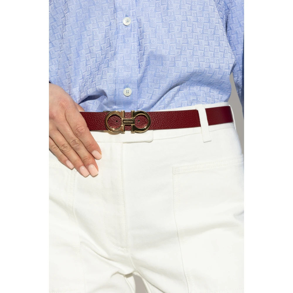 Salvatore Ferragamo Omkeerbare leren riem Gray Dames