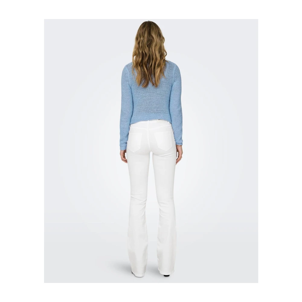 Only Mid Flared Jeans Blush White Dames