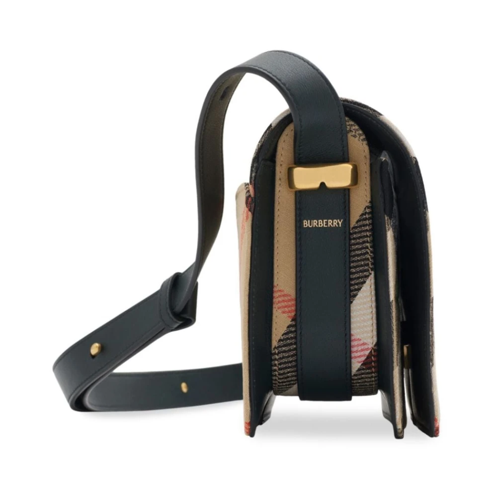 Burberry Geruite Patroon Schoudertas Beige Dames