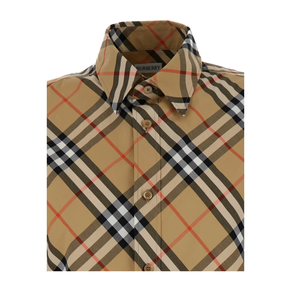 Burberry Klassieke Beige Shirt met Ruitmotief Beige Heren