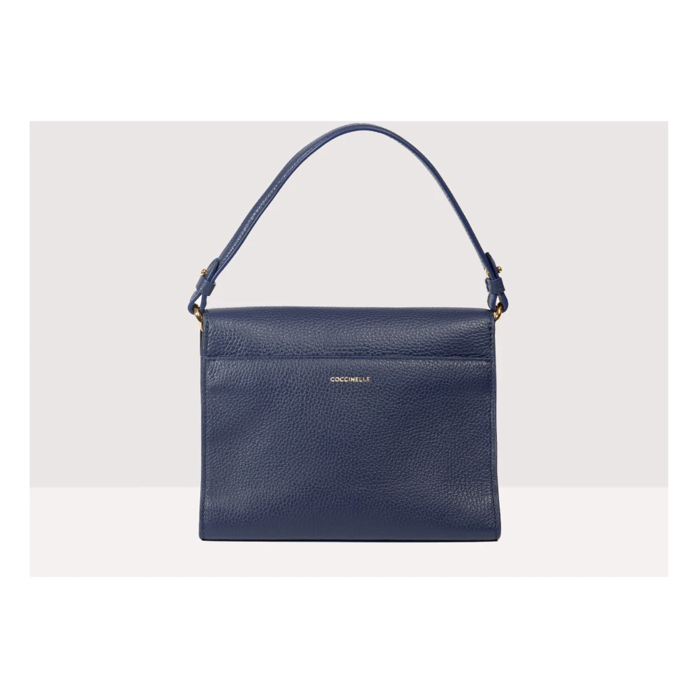 Coccinelle Blauwe Binxie Leren Schoudertas Blue Dames