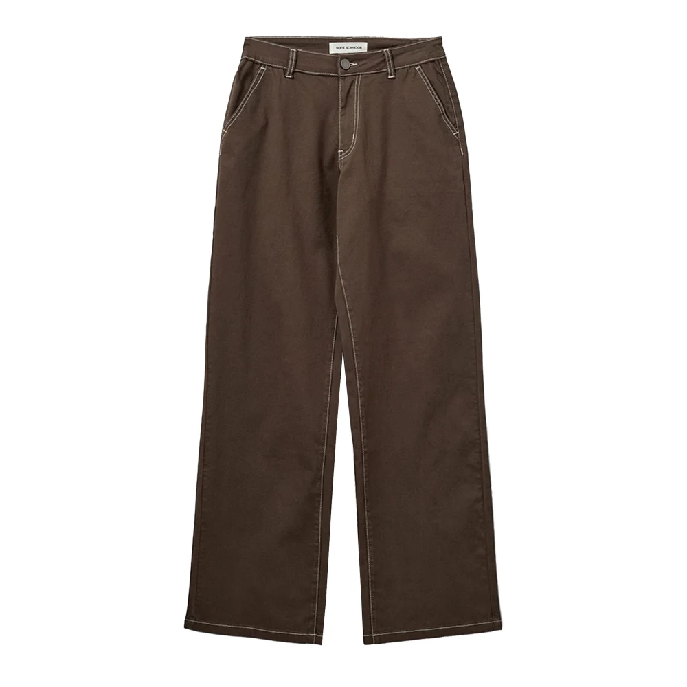 Sofie Schnoor Donkerbruine Straight-Leg Broek Snos523 Brown Dames