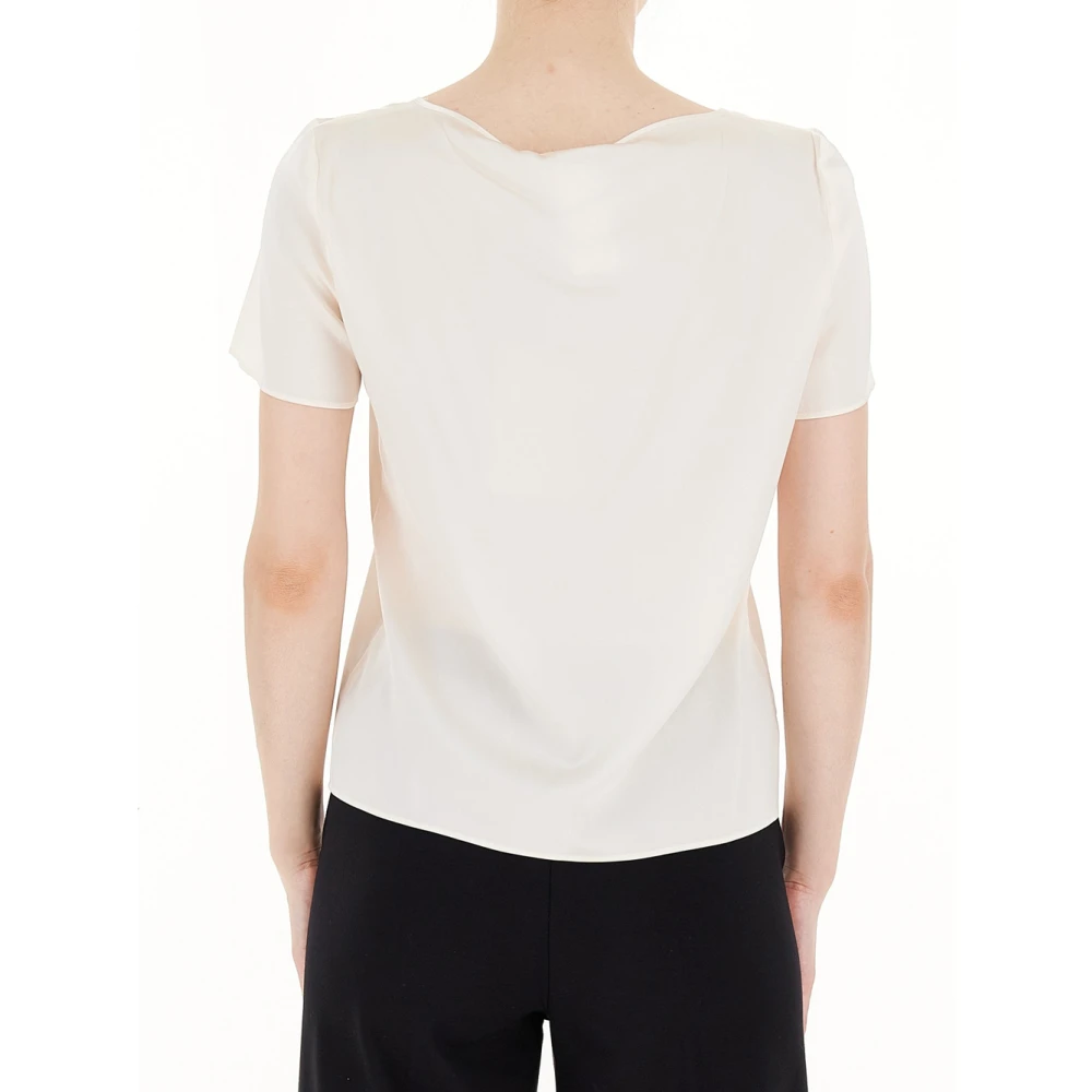 Pennyblack Zijden T-shirt Ludovica Ivoor Beige Dames