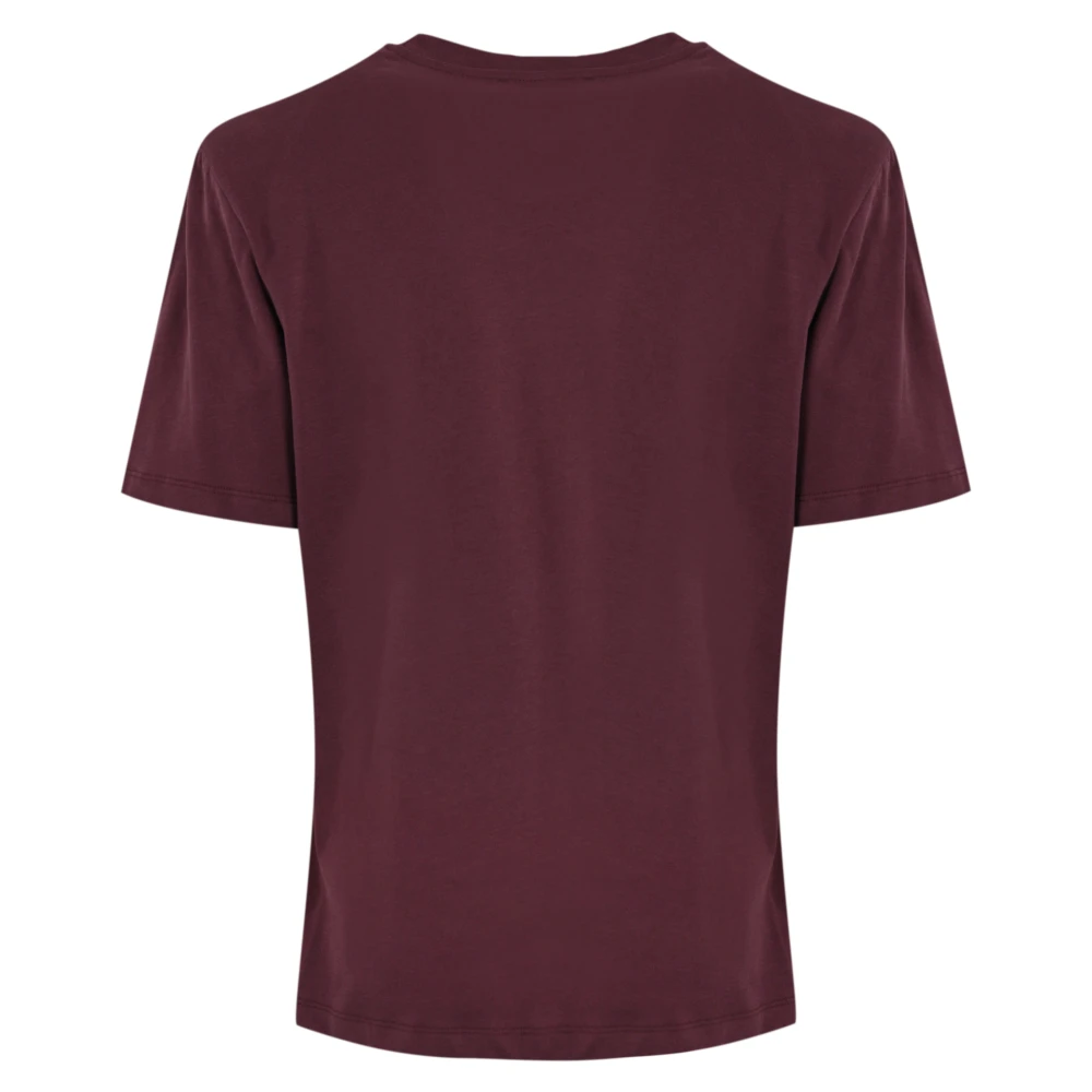 Elisabetta Franchi Katoenen College Stijl T-shirt Purple Dames