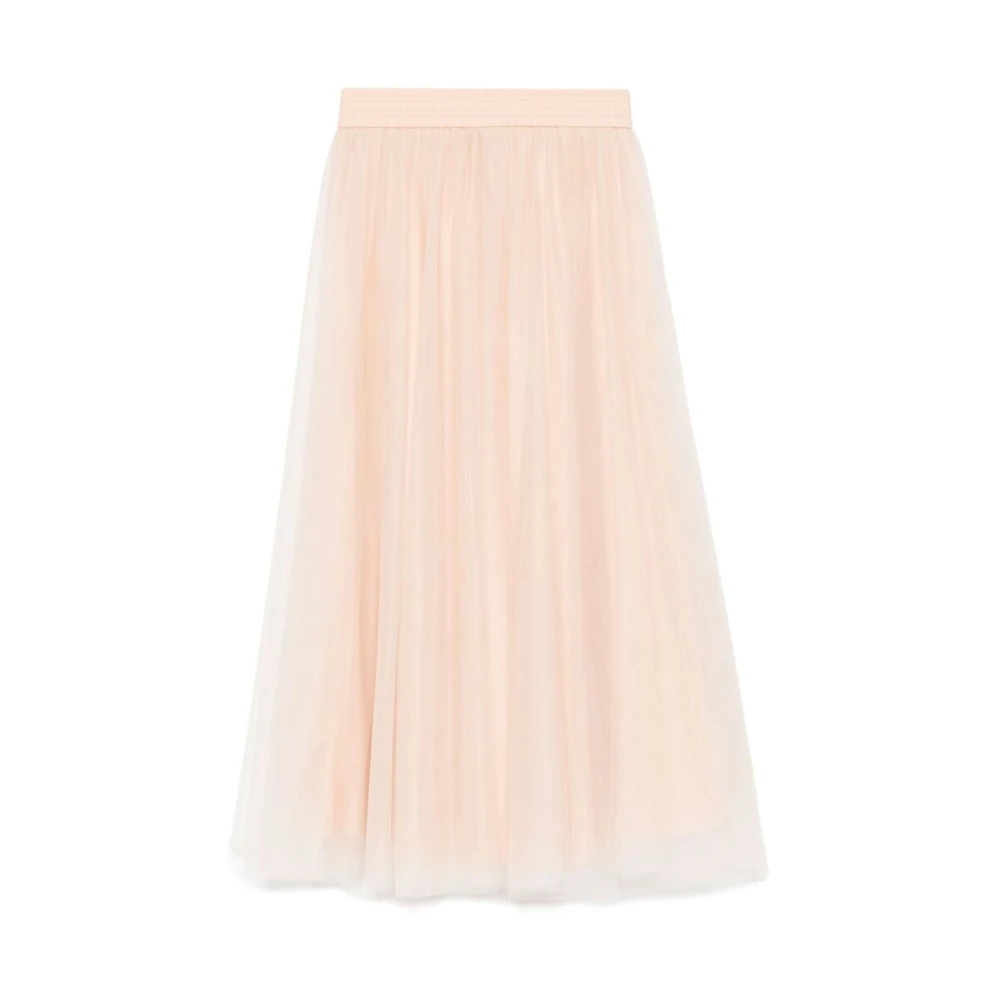 Fabiana Filippi Perzikroze Rok met Elastische Tailleband Pink Dames
