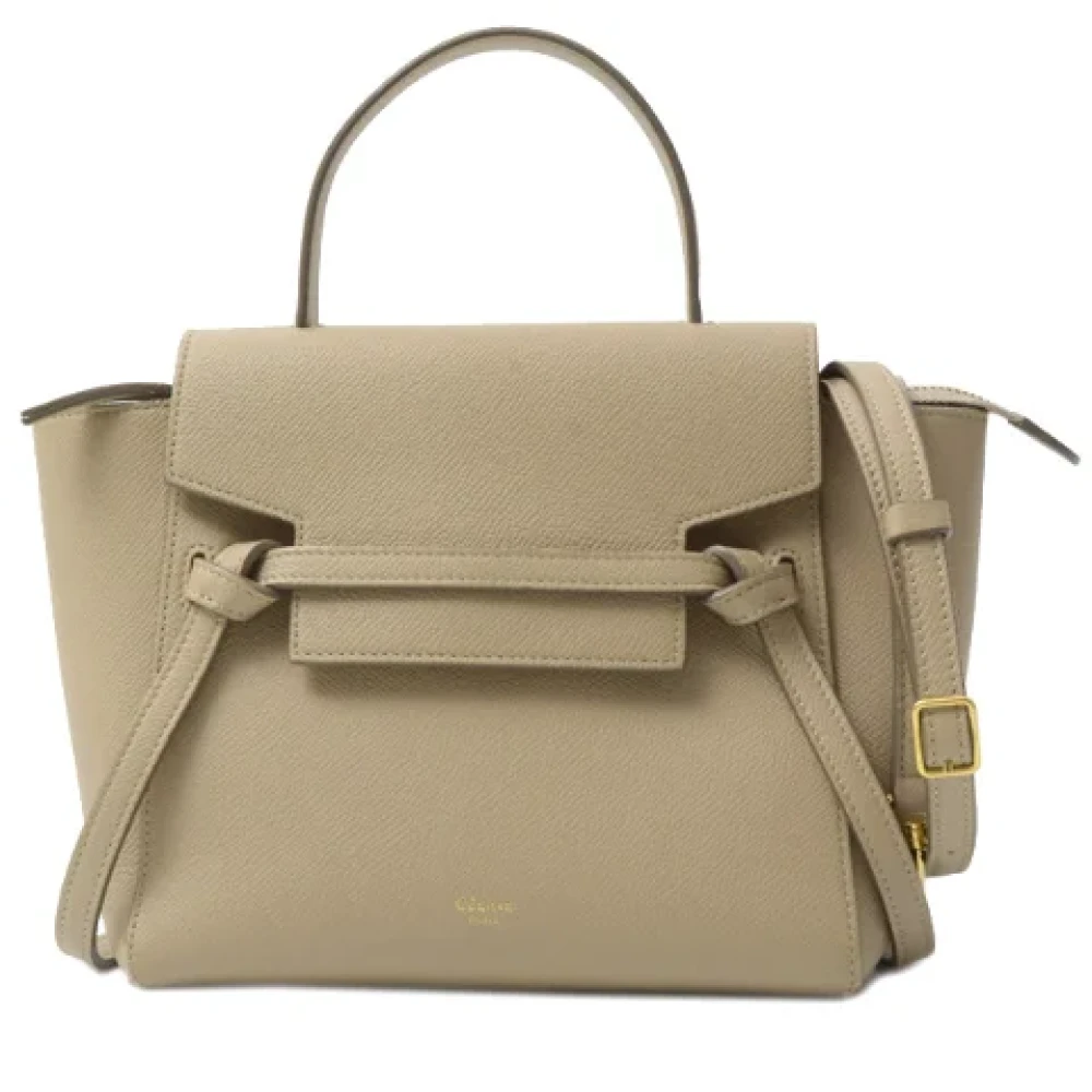 Celine Vintage Pre-owned Leather celine-bags Gray Dames