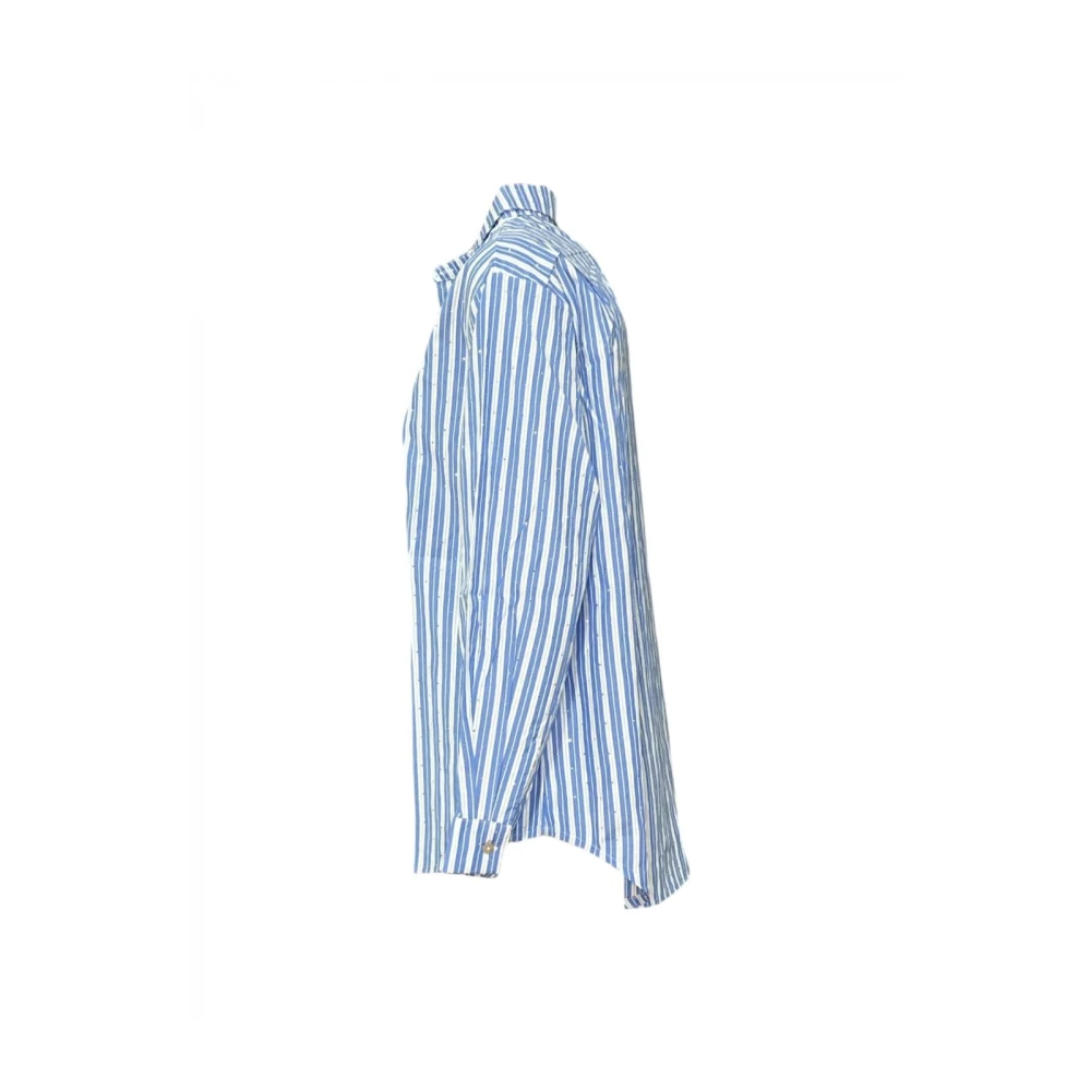 Molly Bracken Oversized Gestreepte Viscose Shirt Blue Dames
