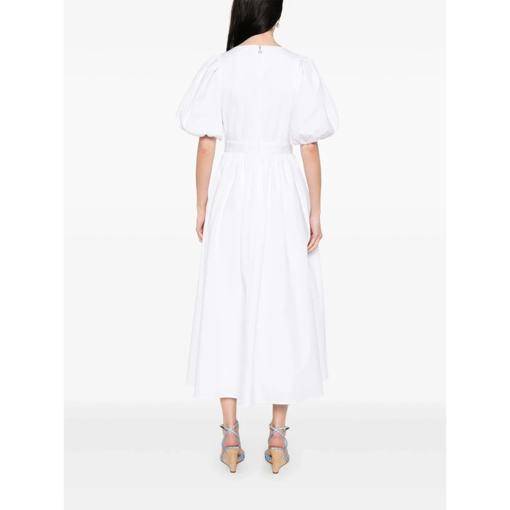 Rotate Birger Christensen Witte Pofmouw Midi Jurk White Dames