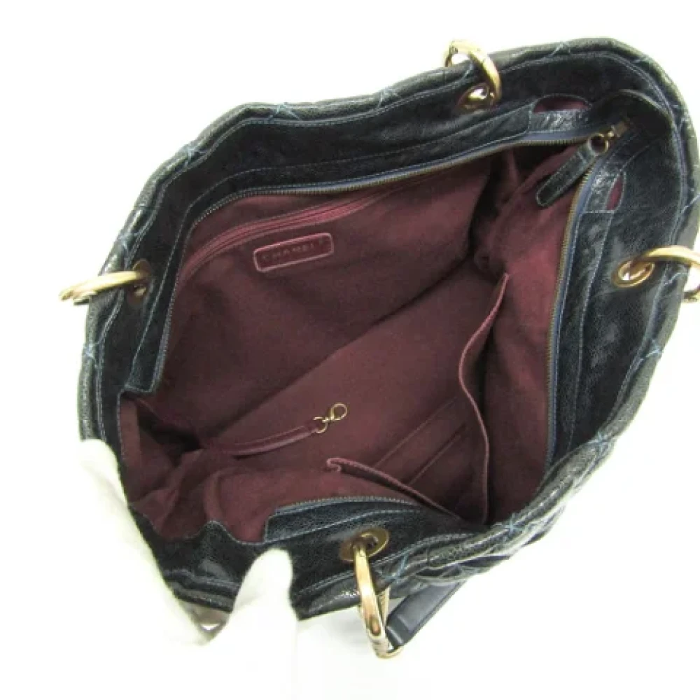 Chanel Vintage Pre-owned Leather chanel-bags Blue Dames