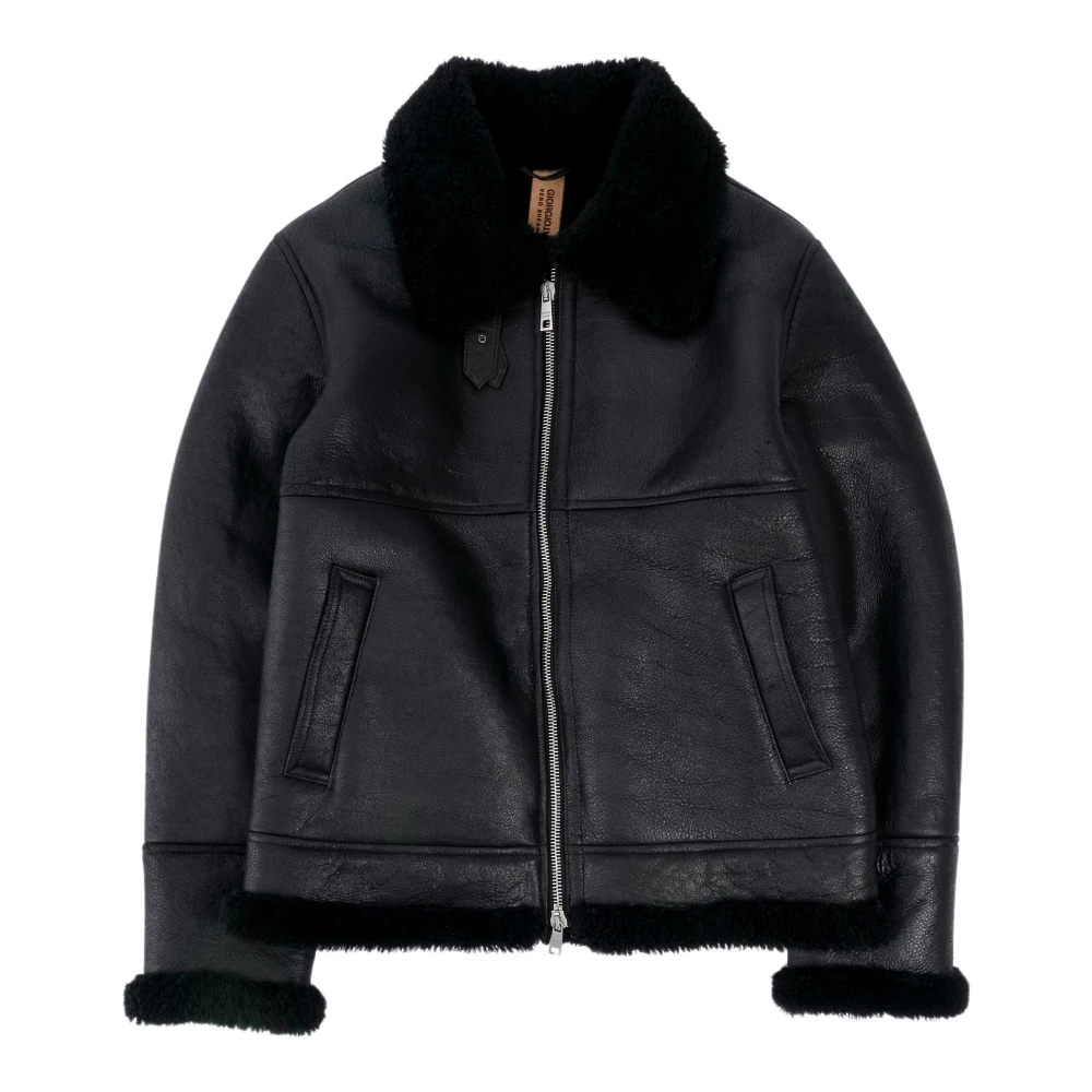 Giorgio Brato Shearling Pilot Jacket Black, Herr