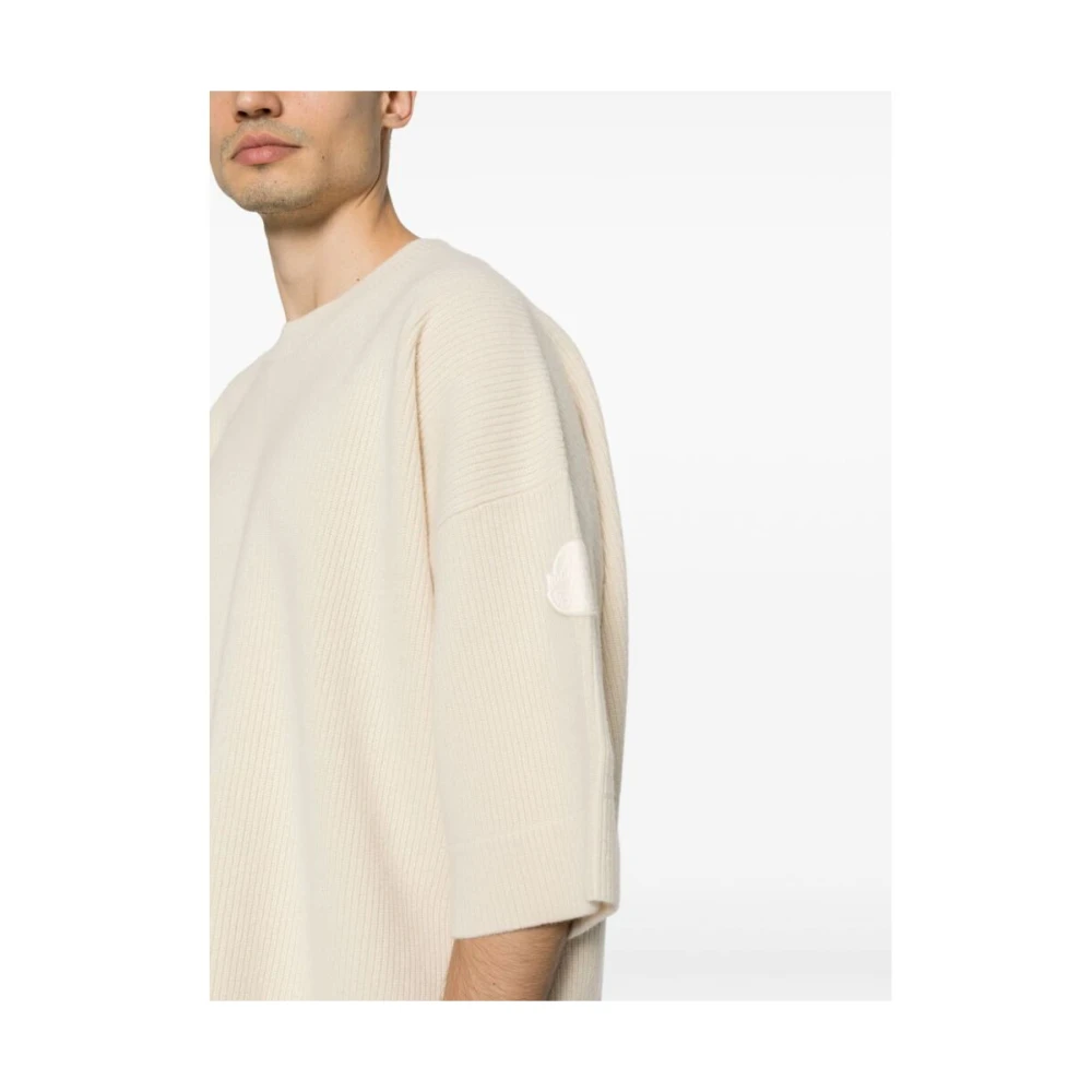 Moncler Round-neck Knitwear Beige Heren