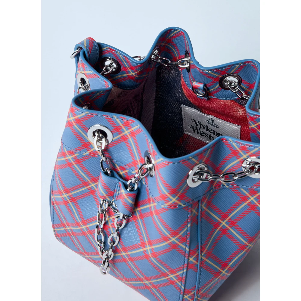 Vivienne Westwood Handtekening Check Emmer Tas met Orb Purple Dames