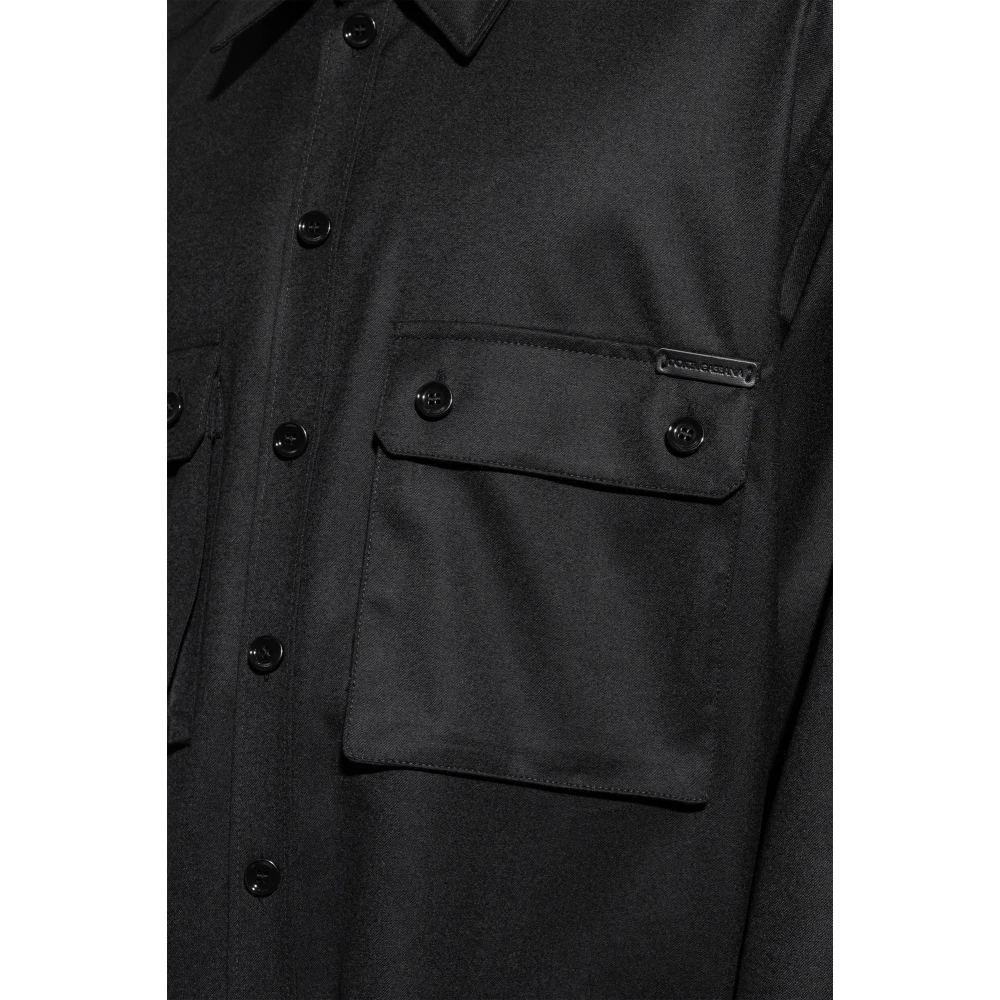 Dolce & Gabbana Wollen overhemd Black Heren