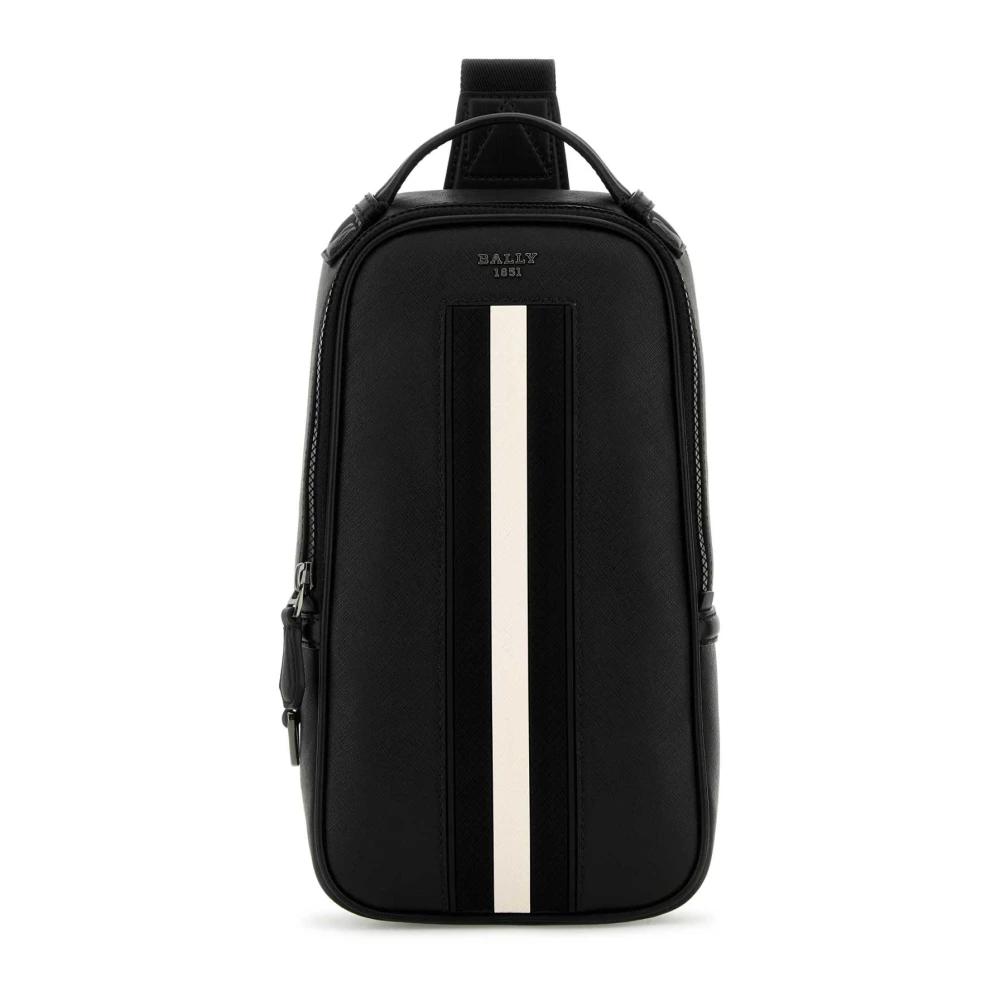 Bally Stijlvolle Zwarte Leren Rugzak Black Heren
