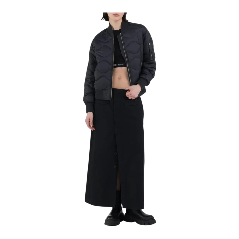 Replay Black Jacket w7839.000.85048 Black Dames
