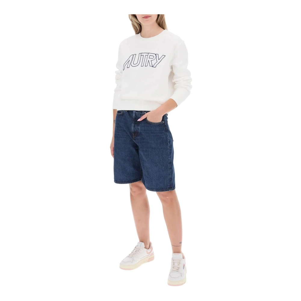 Autry Geborduurd Logo Sweatshirt White Dames