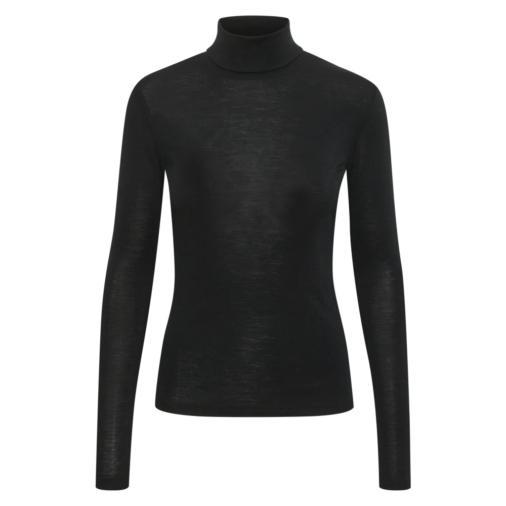 Gestuz Klassisk Wool Rollneck Tröja Black, Dam