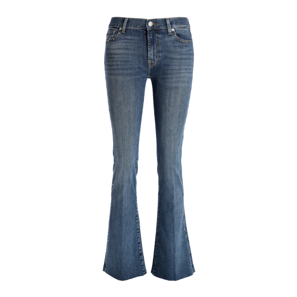 7 For All Mankind Blauwe Studded Bootcut Jeans Blue Dames