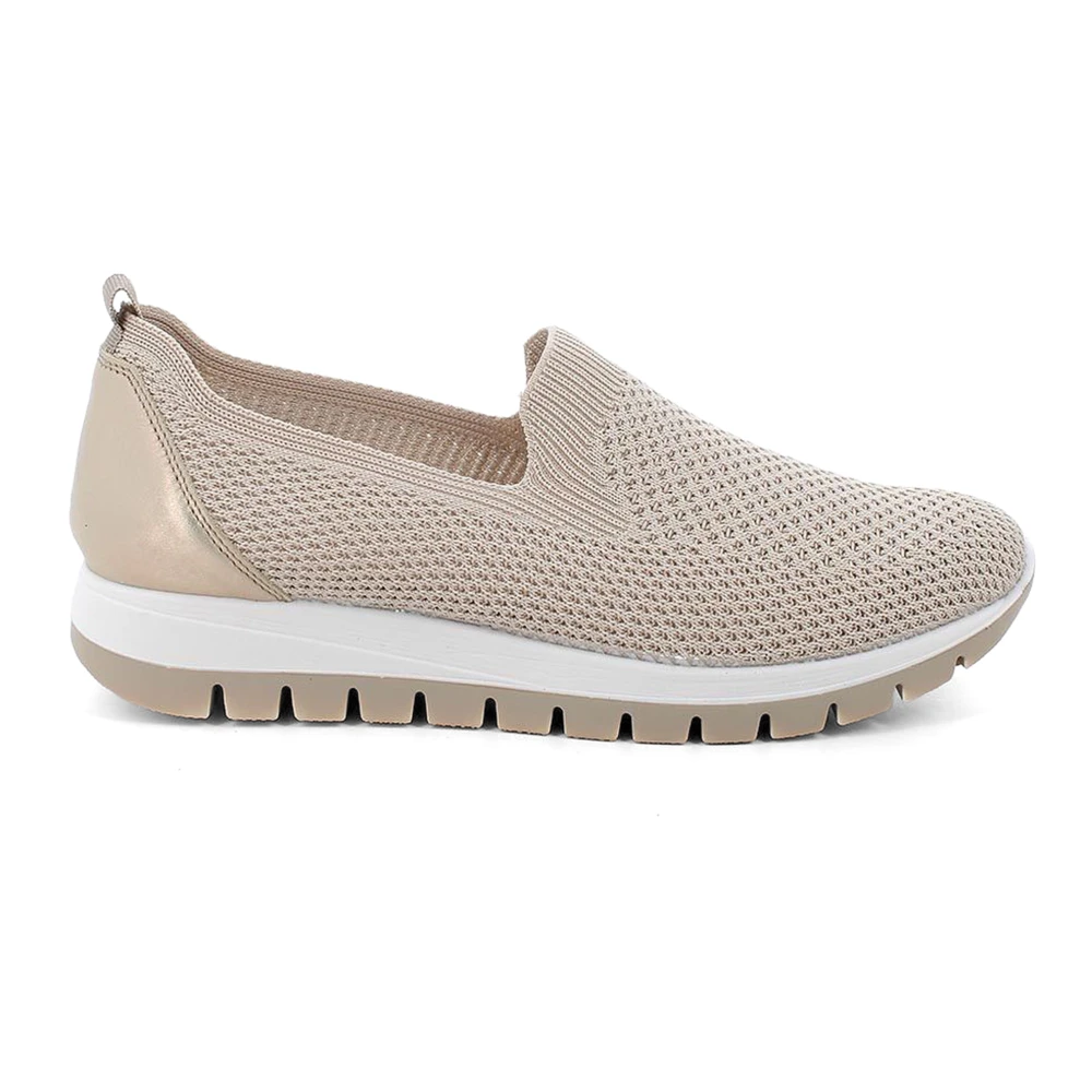 Igi&Co Gebreide Instappers van Eco-Stof Dames Schoenen Beige