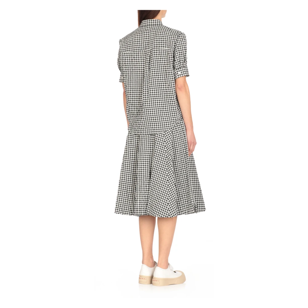 Marni Zwarte Katoenmix Geruite Overhemd Black Dames