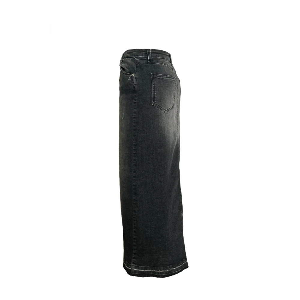 Please Hoge taille denim rok met voor split Black Dames