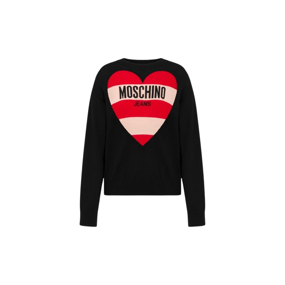Moschino Women's Black Intarsia Wool Pullover