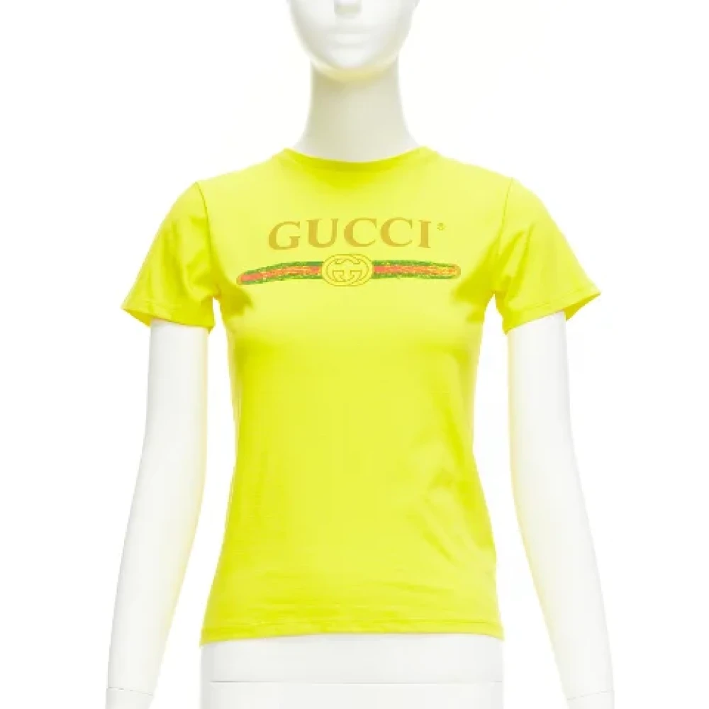 Gucci Vintage Pre-owned Cotton tops Yellow Dames