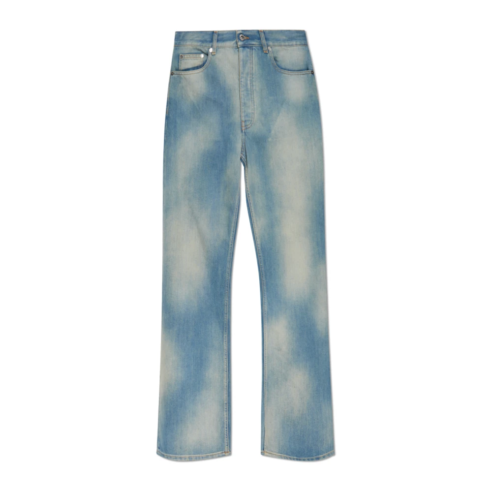 Off White Uomo Blu Logo Jeans