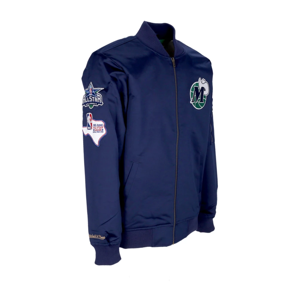 Mitchell & Ness Dallas Mavericks Lichtgewicht Satijnen Bomberjack Blue Heren