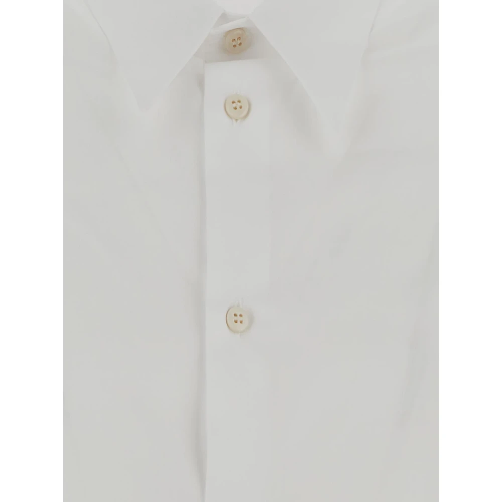 Sapio Witte Katoenen Klassieke Overhemd met Knopen White Heren