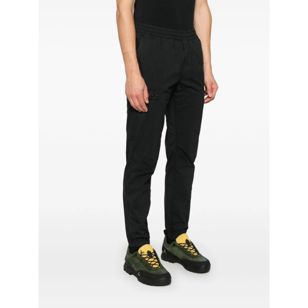 Stone Island Zwarte Nylon Cargo Broek Black Heren
