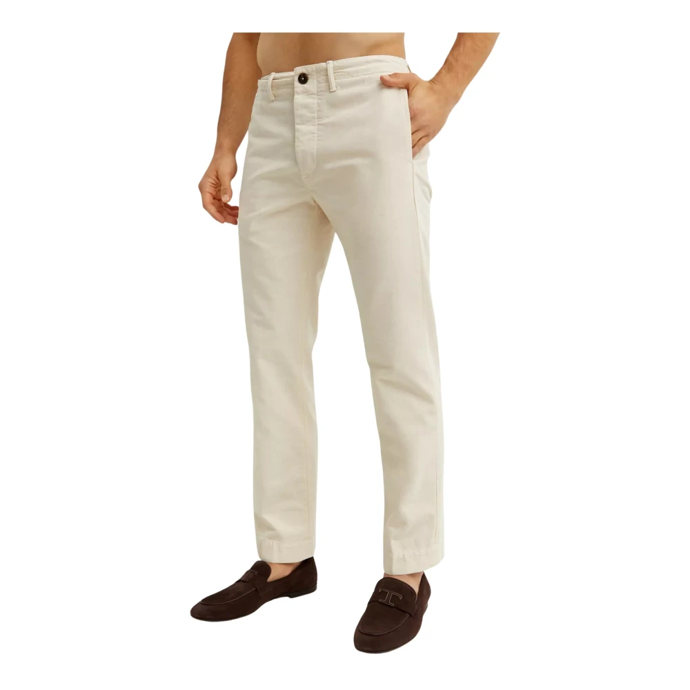Fay Crème Chino Broek Beige Heren
