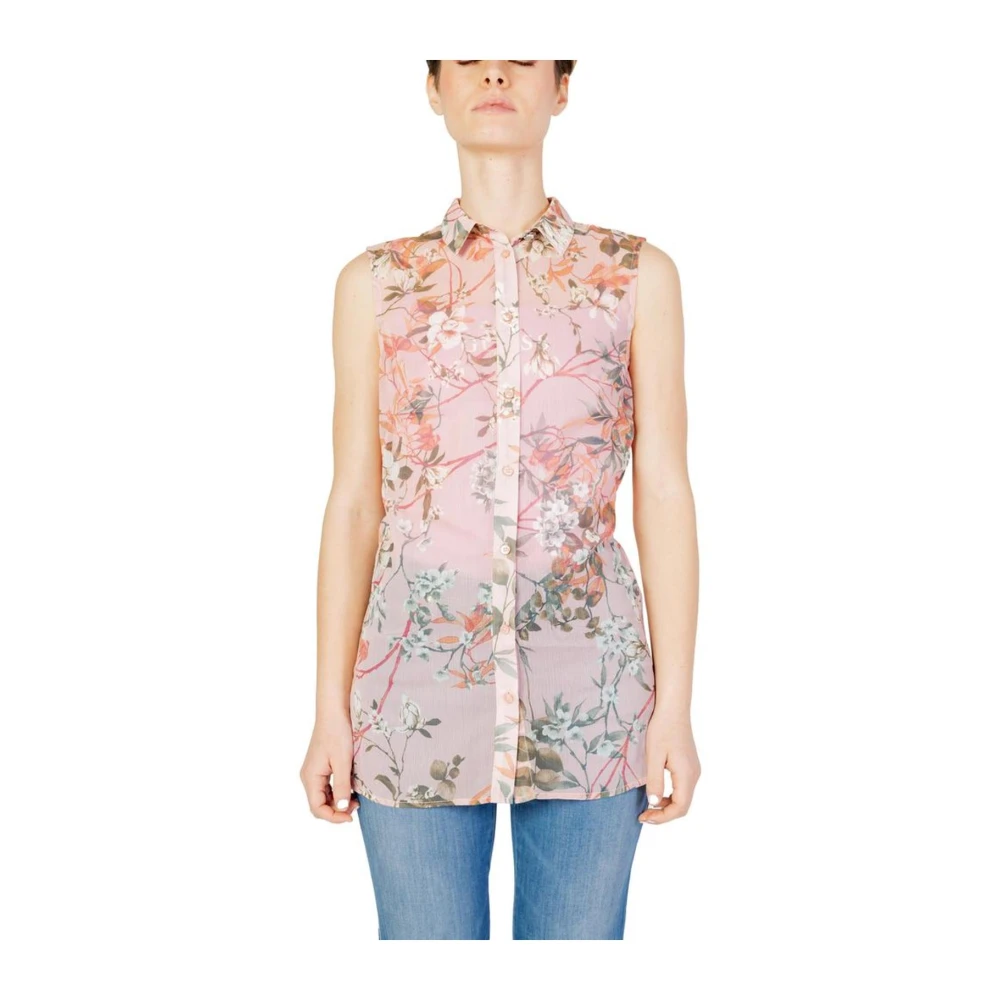 Guess Bloemen mouwloze blouse Multicolor Dames