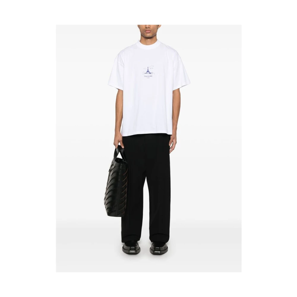 Vetements Wit Logo Print Crew Neck T-shirt White Heren