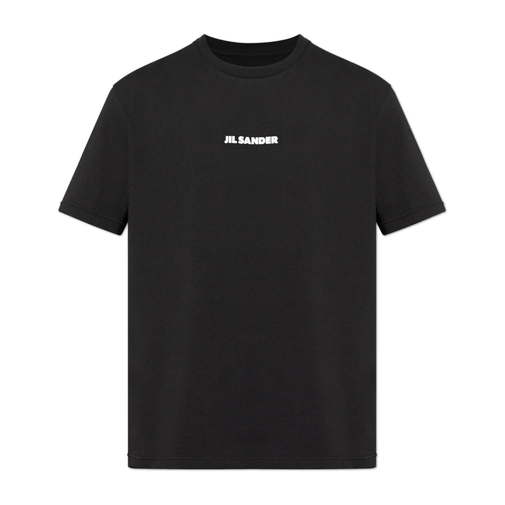 Jil Sander Men's Black T-Shirt With Logo - T-Shirts - L - Tops