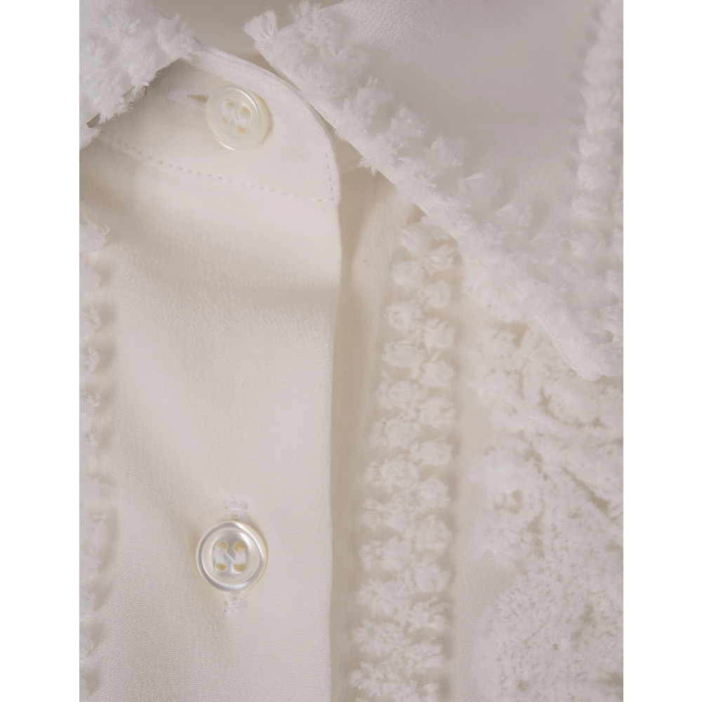 Ermanno Scervino Witte Zijden Geborduurde Blouse White Dames