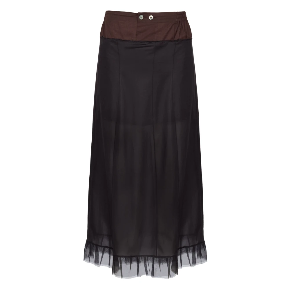 Maison Margiela Zwarte Tule Rok met Strikdetail Black