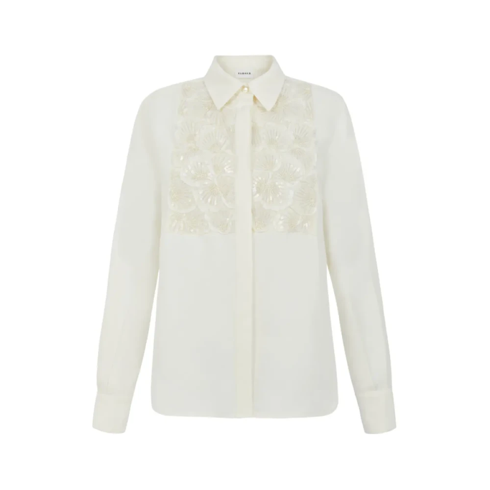 P.a.r.o.s.h. Crème Shirt voor Stijlvolle Look Beige Dames